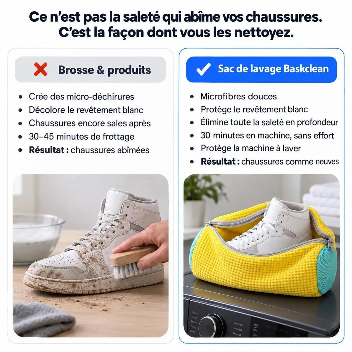 Baskclean - Chaussures propre sans frotter.
